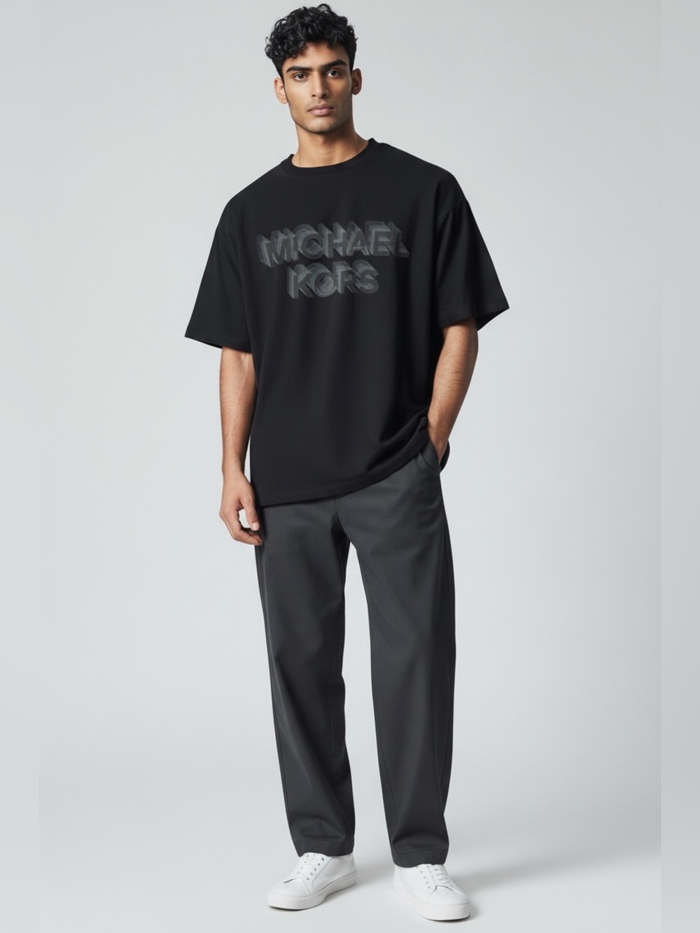Michael Kors Logo Men’s Jersey T-Shirt Black Size XL NWT
